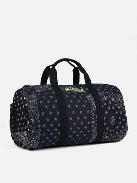 Travel duffel  denim bag Jetleg Round bandana print
