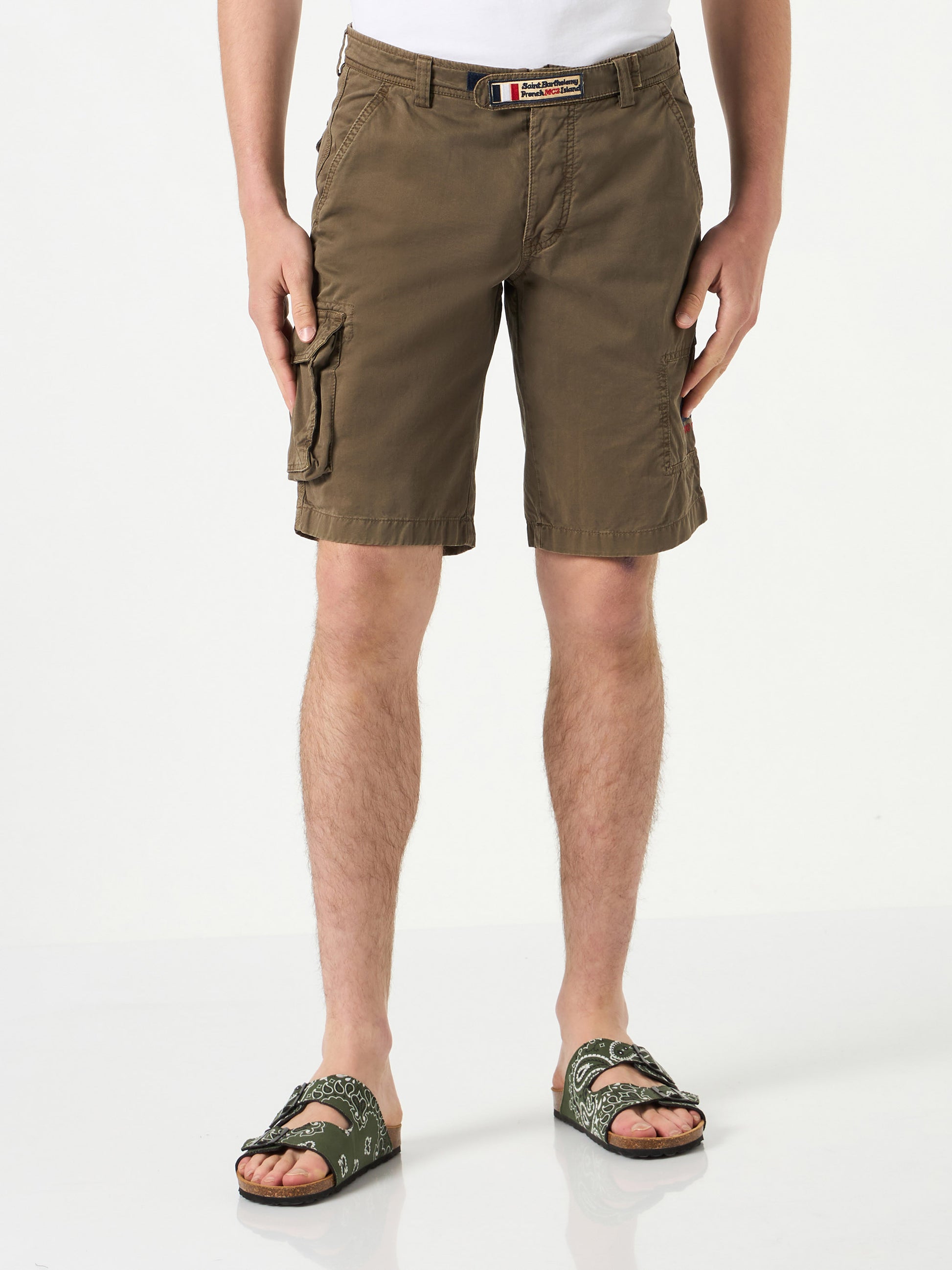 Man brown cargo bermuda with pockets - MC2 Saint Barth
