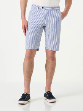 Blue striped bermuda shorts - MC2 Saint Barth