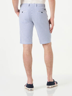 Blue striped bermuda shorts - MC2 Saint Barth