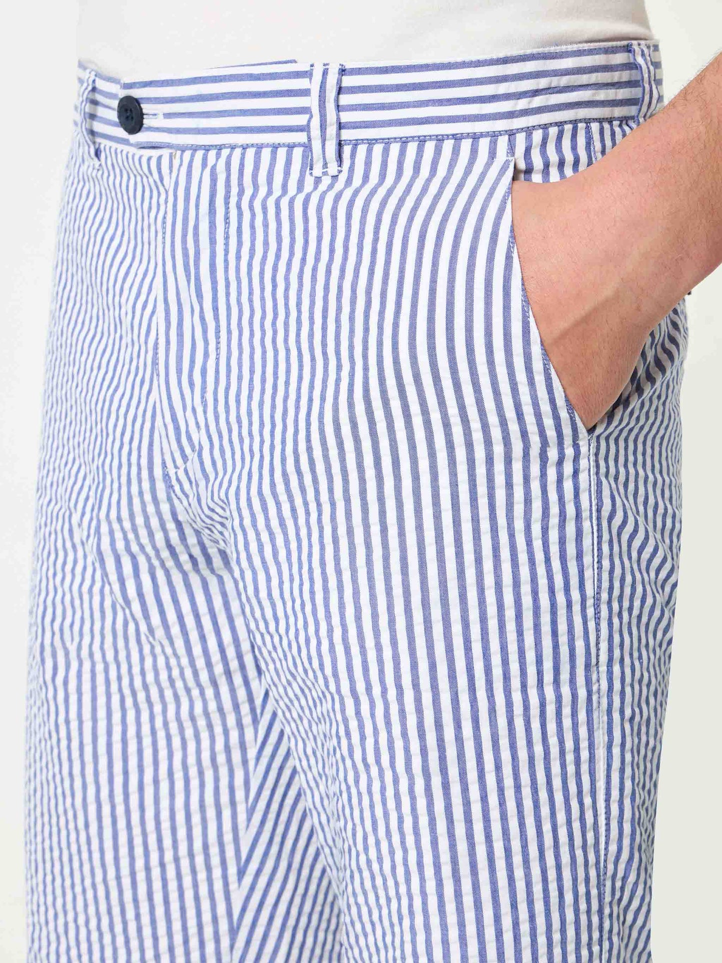 Blue striped bermuda shorts - MC2 Saint Barth