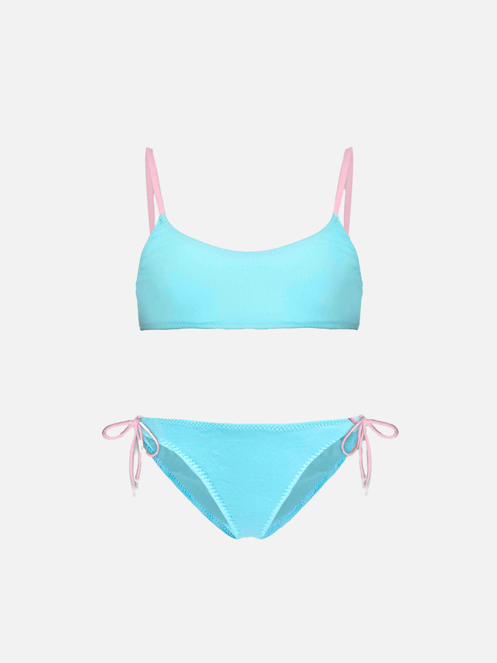 Lost in St. Barth embroided writing girl's bralette bikini - MC2 Saint Barth