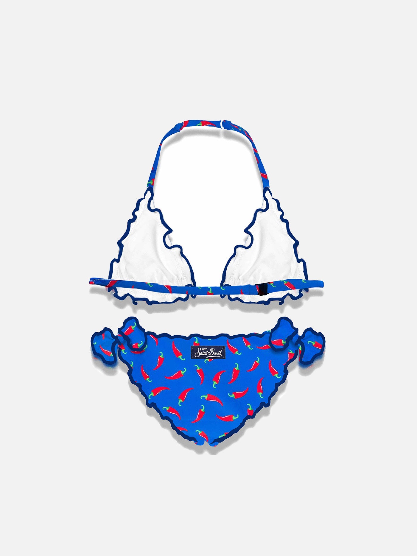 Girl triangle bikini with chili pepper print - MC2 Saint Barth