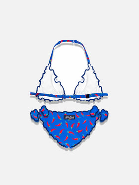 Girl triangle bikini with chili pepper print - MC2 Saint Barth