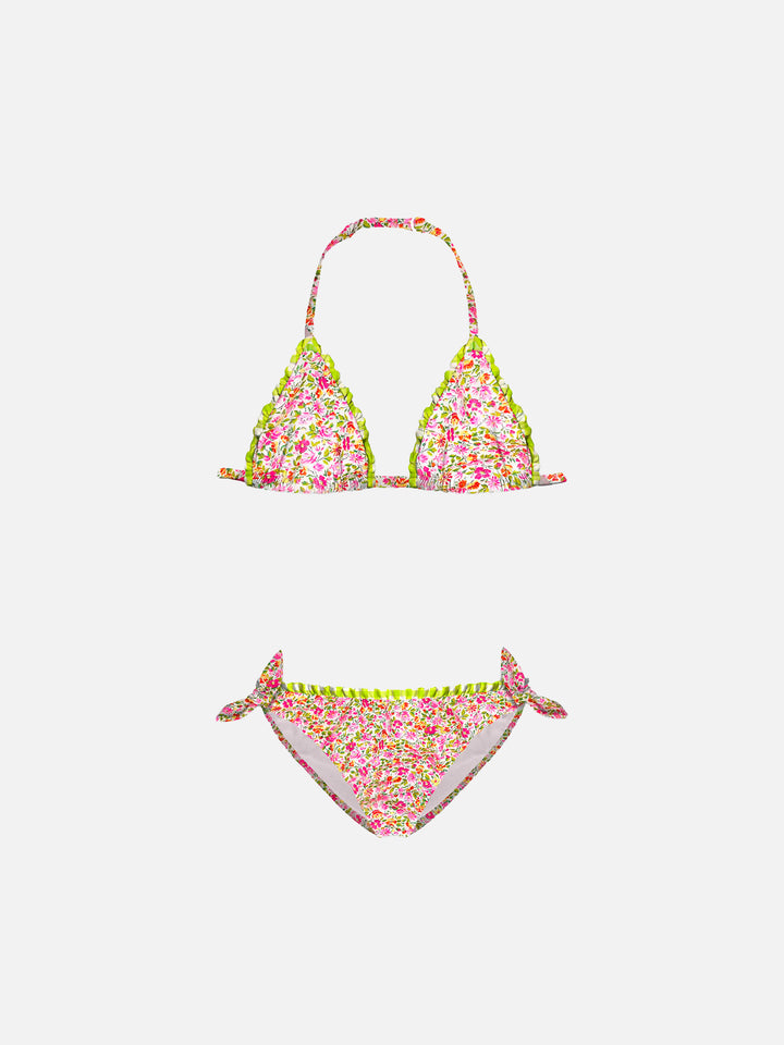 Girl triangle flower bikini | Made with Liberty fabric - MC2 Saint Barth