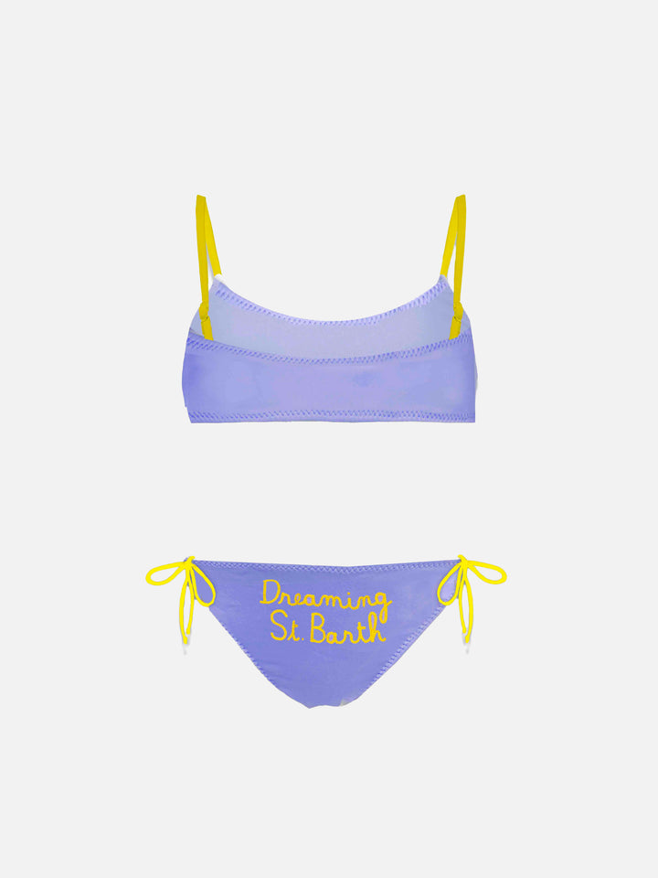 Girl bralette bikini with Dreaming St. Barth embroidery - MC2 Saint Barth