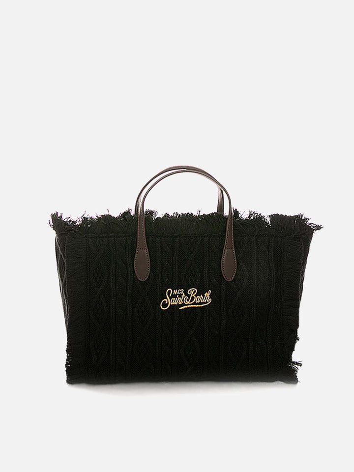 Colette black tricot handbag