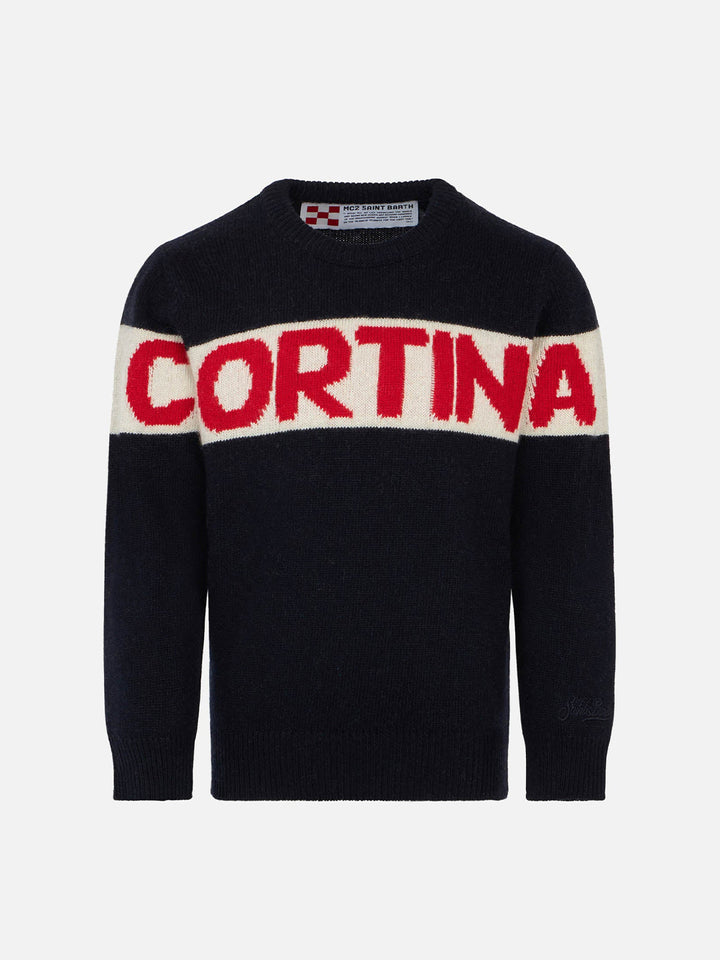 Blue boy sweater Cortina red graphic - MC2 Saint Barth