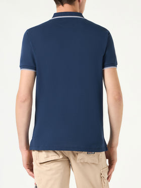 Blue navy piquet polo with St. Barth logo - MC2 Saint Barth