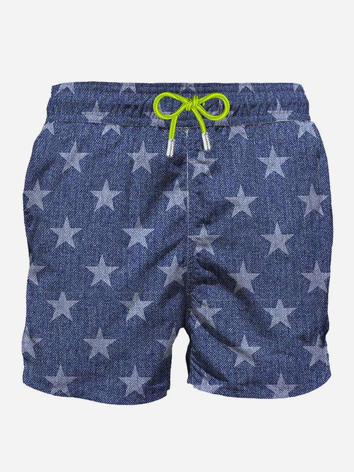 Blue stars mid-length swim shorts - MC2 Saint Barth
