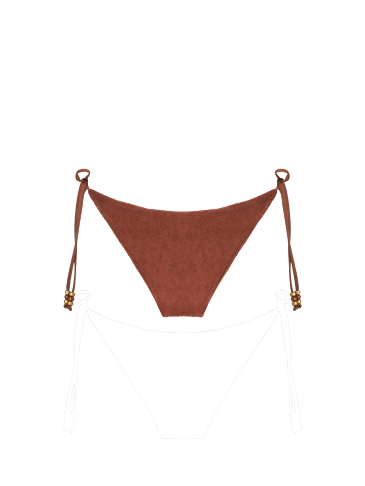 Woman brown terry swim briefs with charms - MC2 Saint Barth