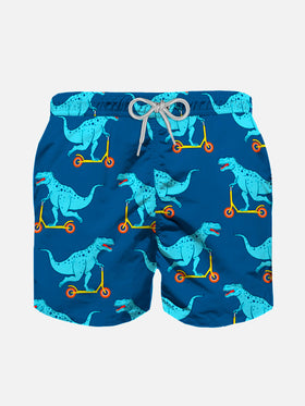 Dino scooter print boy's light swimshorts - MC2 Saint Barth