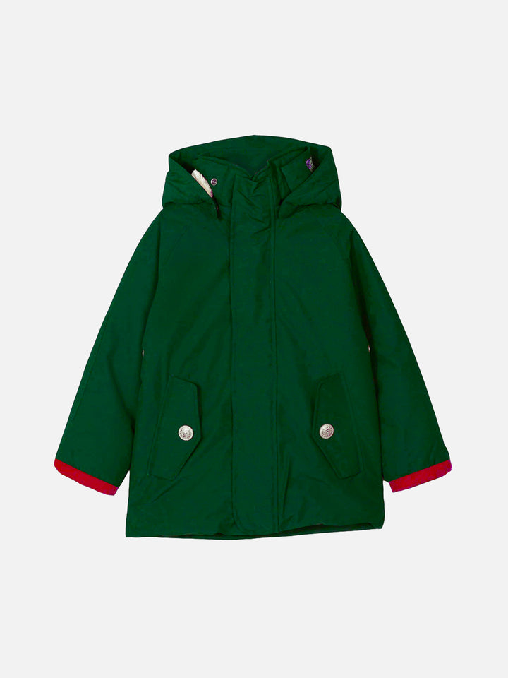 Boy hooded British green parka jacket Voyager Jr - MC2 Saint Barth