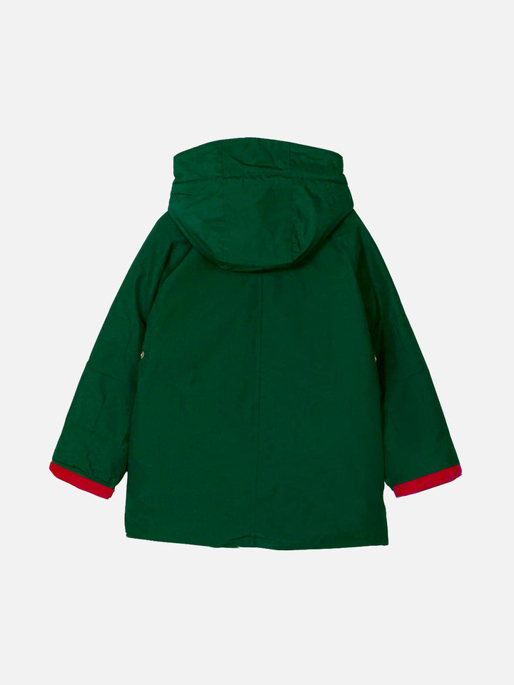 Boy hooded British green parka jacket Voyager Jr - MC2 Saint Barth