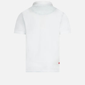Boy white cotton piquet polo with embroidery - MC2 Saint Barth