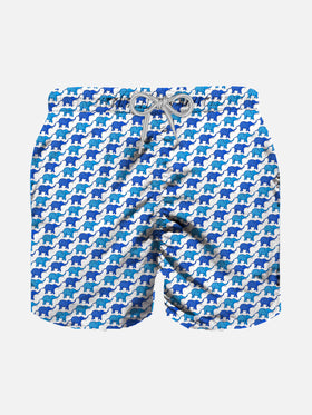 Boy light fabric swim shorts with elephant print - MC2 Saint Barth