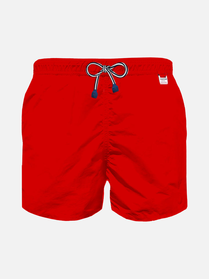 Red light fabric boy swim shorts | Pantone® Special Edition - MC2 Saint Barth