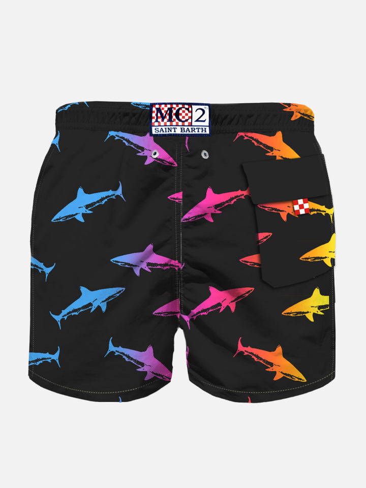 Boy swim shorts with velvet sharks - MC2 Saint Barth