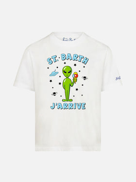 Boy cotton t-shirt with alien print - MC2 Saint Barth