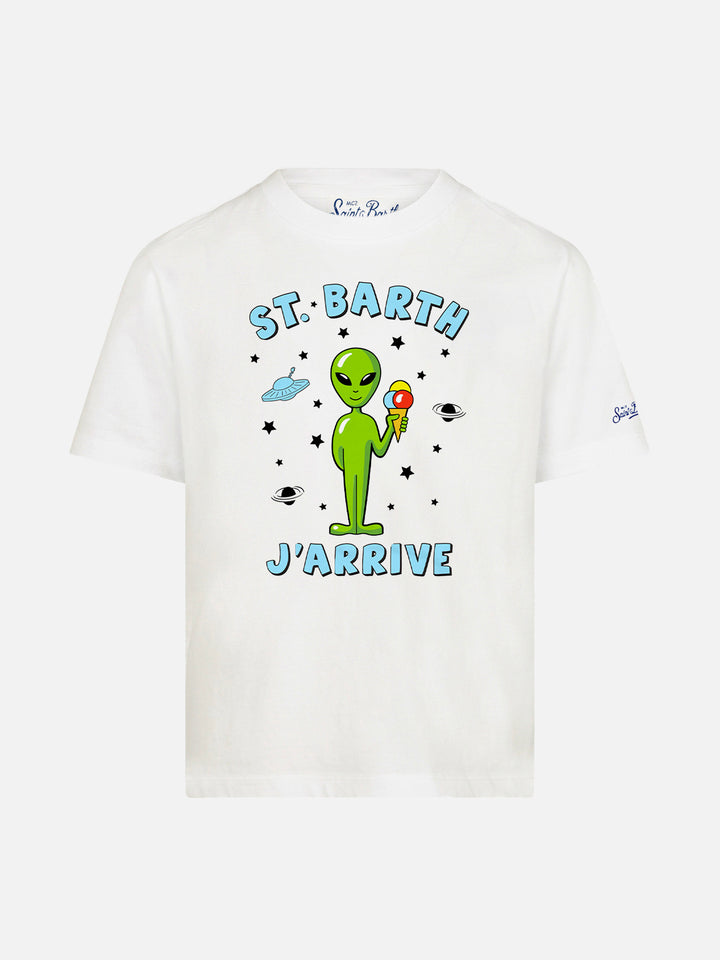 Boy cotton t-shirt with alien print - MC2 Saint Barth