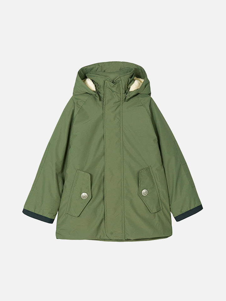 Boy hooded military green parka jacket Voyager Jr - MC2 Saint Barth
