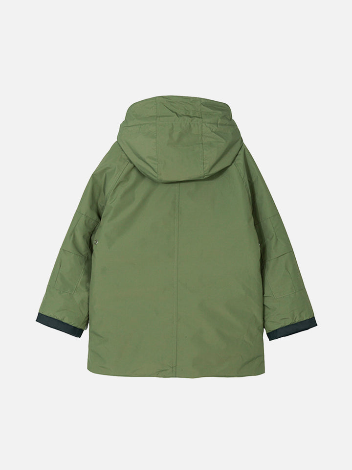 Boy hooded military green parka jacket Voyager Jr - MC2 Saint Barth