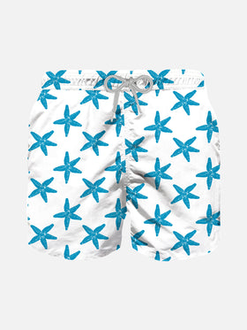 Boy swim shorts with seastar flocked print - MC2 Saint Barth