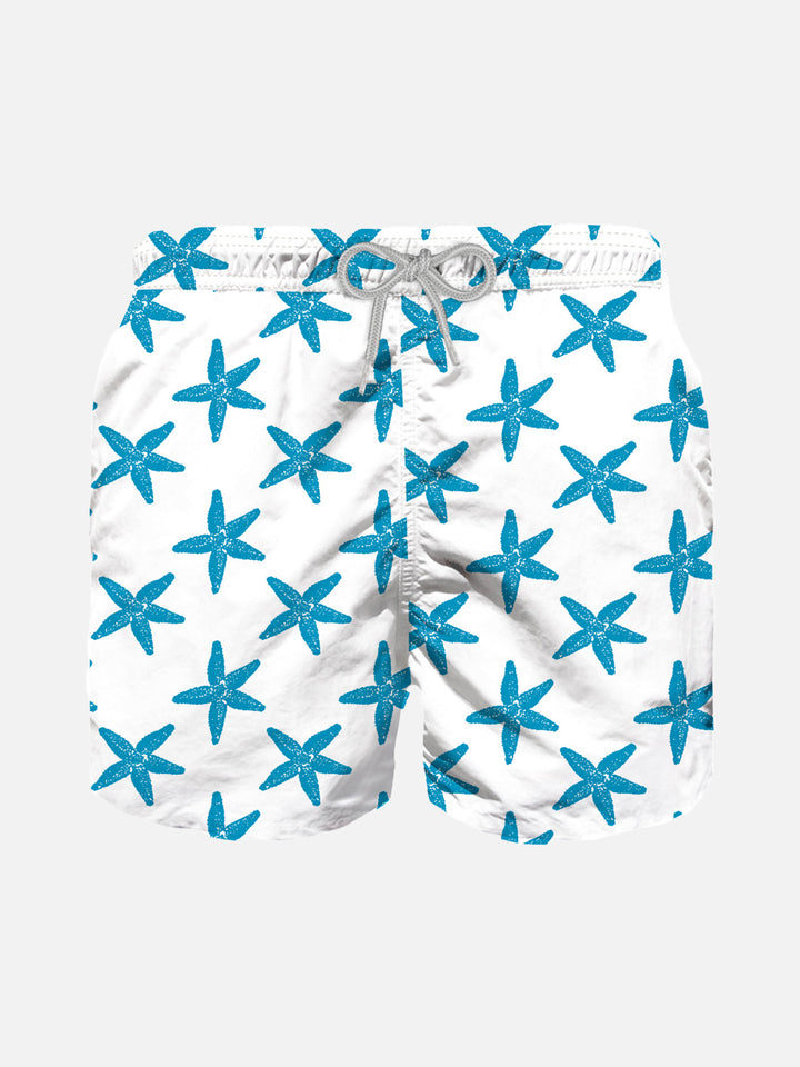 Boy swim shorts with seastar flocked print - MC2 Saint Barth