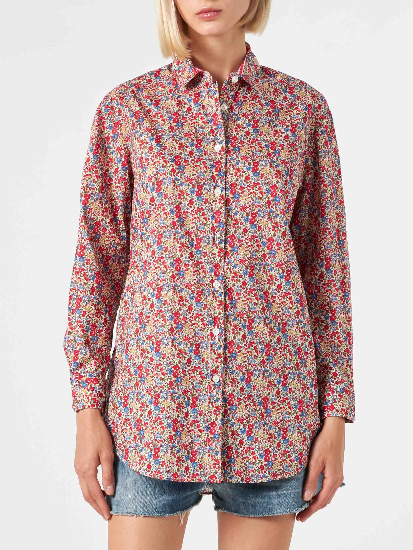 Woman Brigitte cotton shirt with flower print | Made with Liberty fabric - MC2 Saint Barth