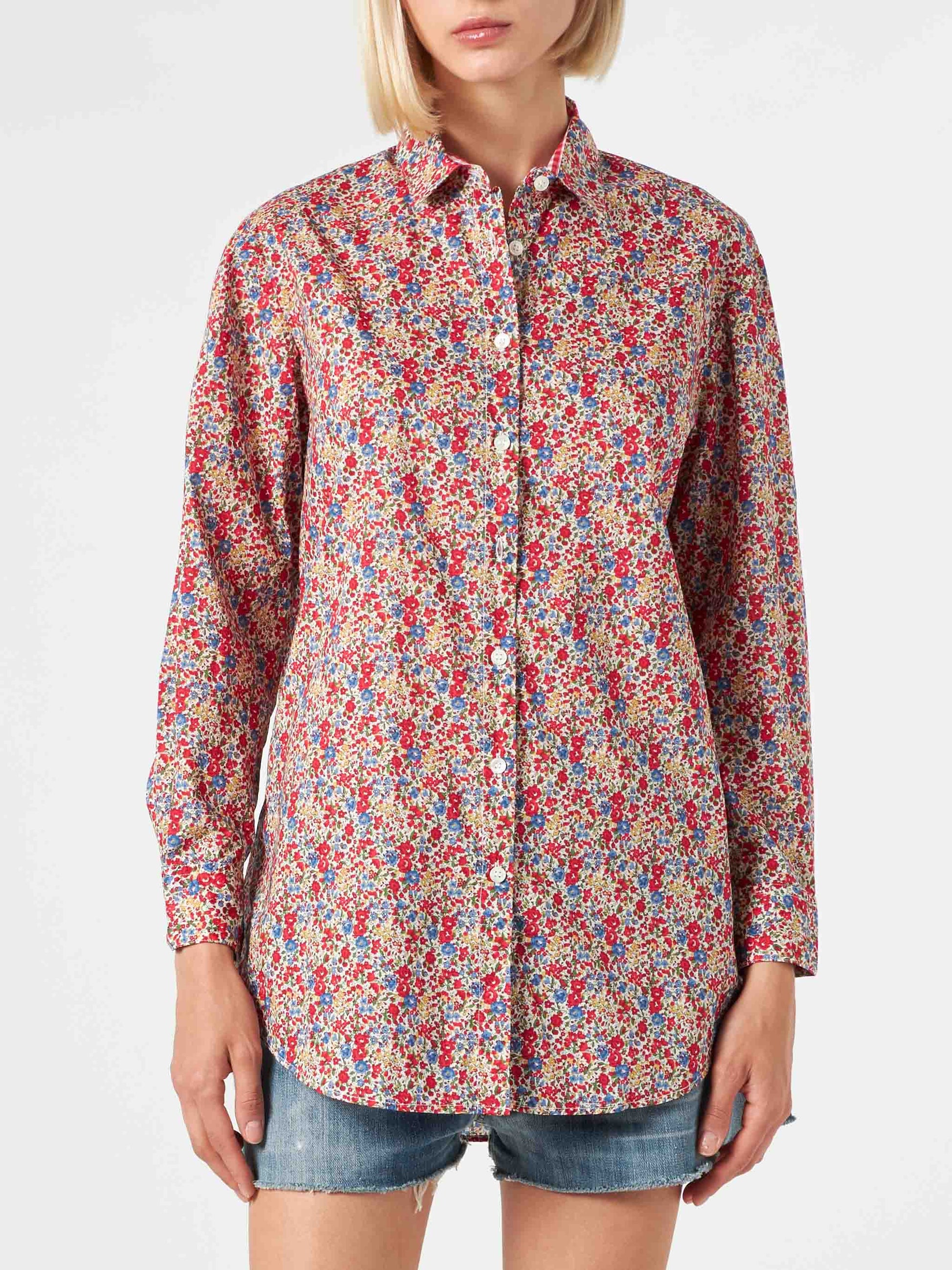 Woman Brigitte cotton shirt with flower print | Made with Liberty fabric - MC2 Saint Barth
