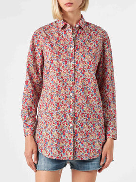 Woman Brigitte cotton shirt with flower print | Made with Liberty fabric - MC2 Saint Barth