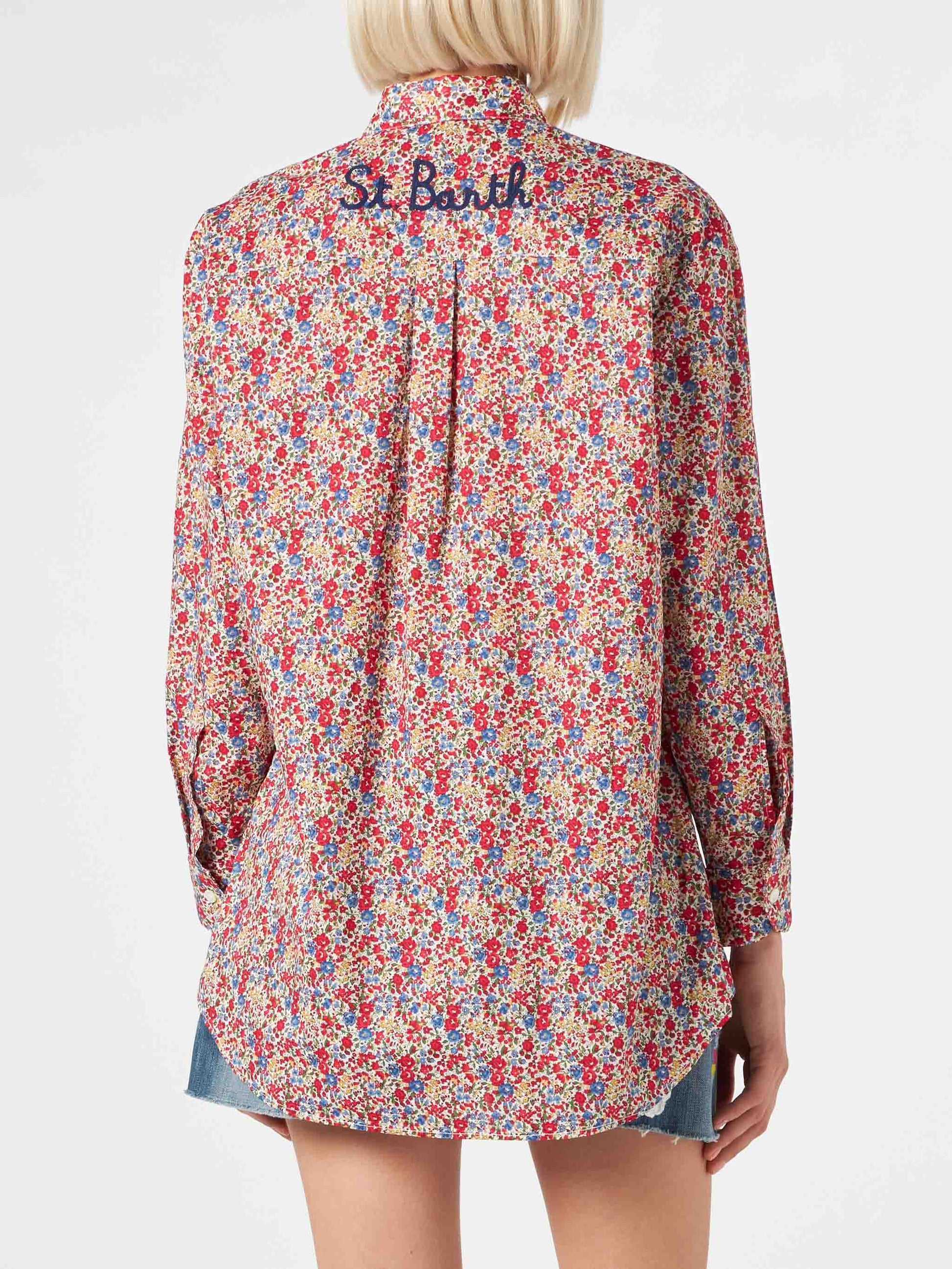Woman Brigitte cotton shirt with flower print | Made with Liberty fabric - MC2 Saint Barth