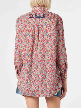 Woman Brigitte cotton shirt with flower print | Made with Liberty fabric - MC2 Saint Barth