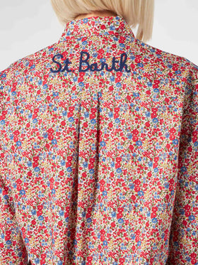 Woman Brigitte cotton shirt with flower print | Made with Liberty fabric - MC2 Saint Barth