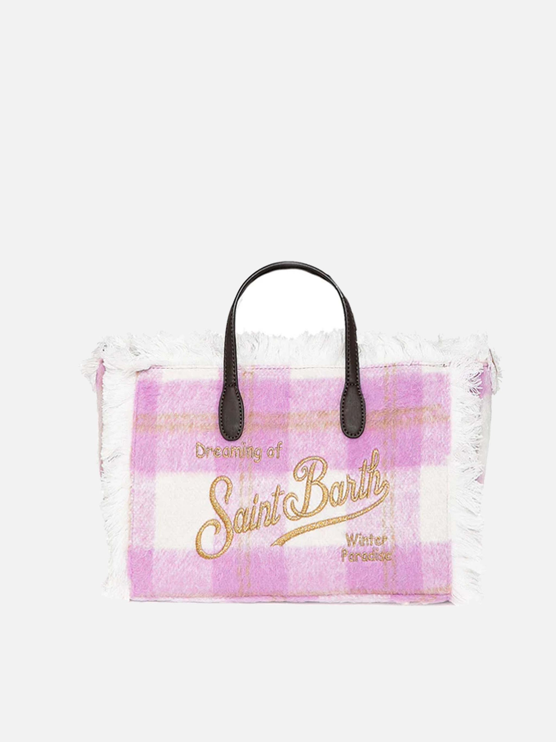 Colette wooly handbag with gingham print - MC2 Saint Barth