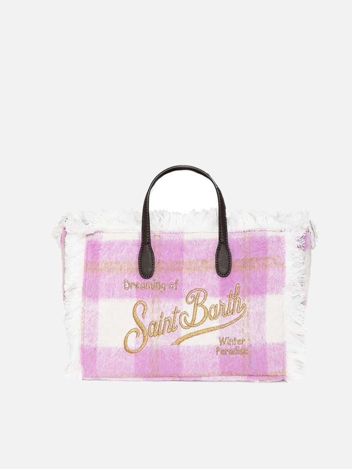 Colette wooly handbag with gingham print - MC2 Saint Barth