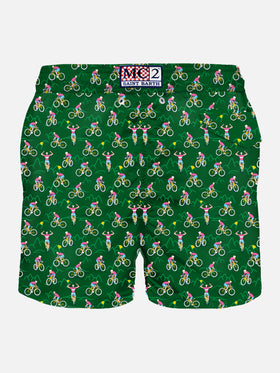 Man light fabric swim shorts with cyclist print - MC2 Saint Barth