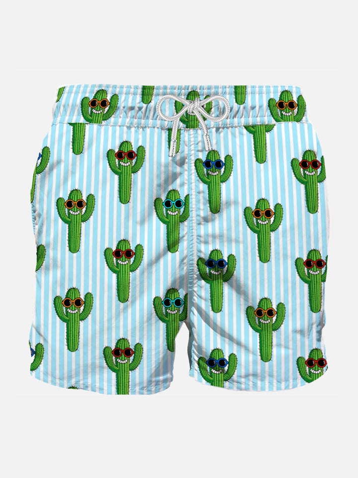 Cactus print mid-length swim shorts - MC2 Saint Barth