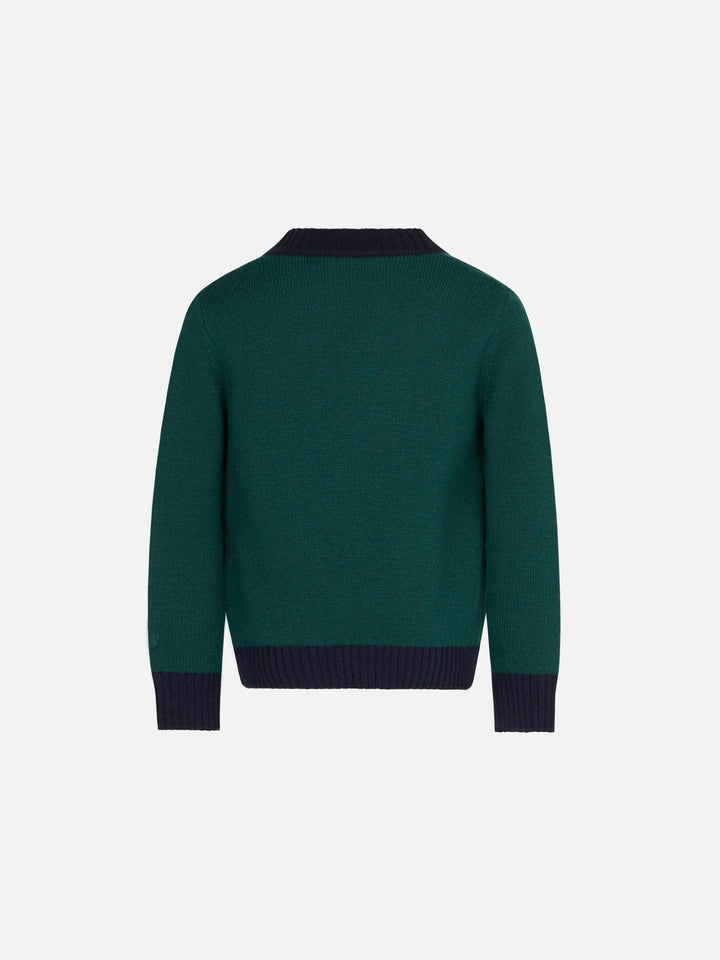 Knitted cardigan with patch and St. Barth College embroidery - MC2 Saint Barth