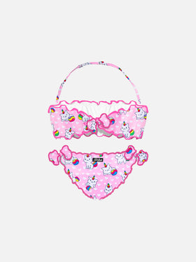 Girl bandeau bikini with cat print - MC2 Saint Barth