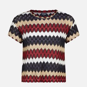 Burgundy chevron knitted top - MC2 Saint Barth