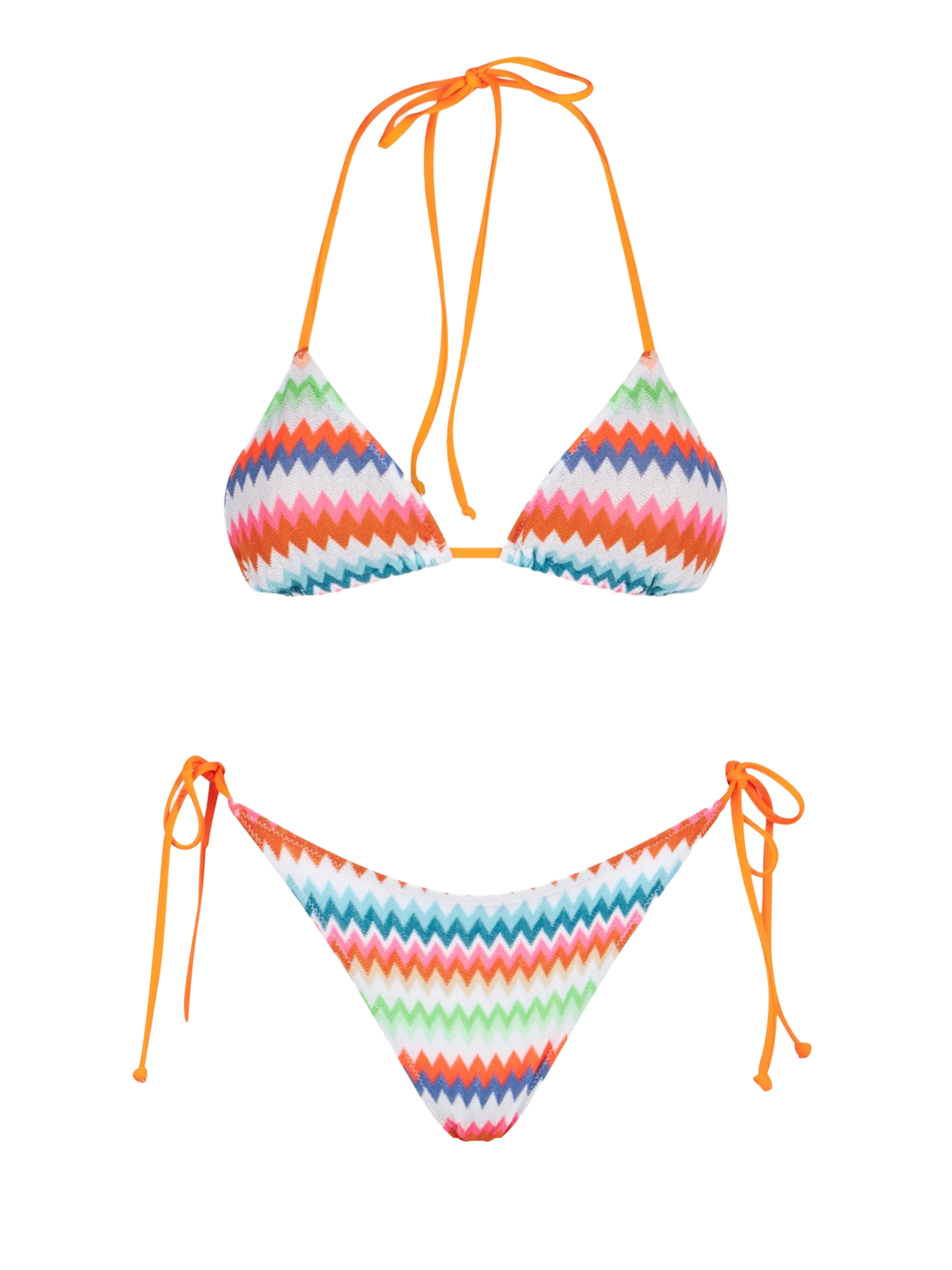 Woman triangle bikini with print chevron pattern - MC2 Saint Barth