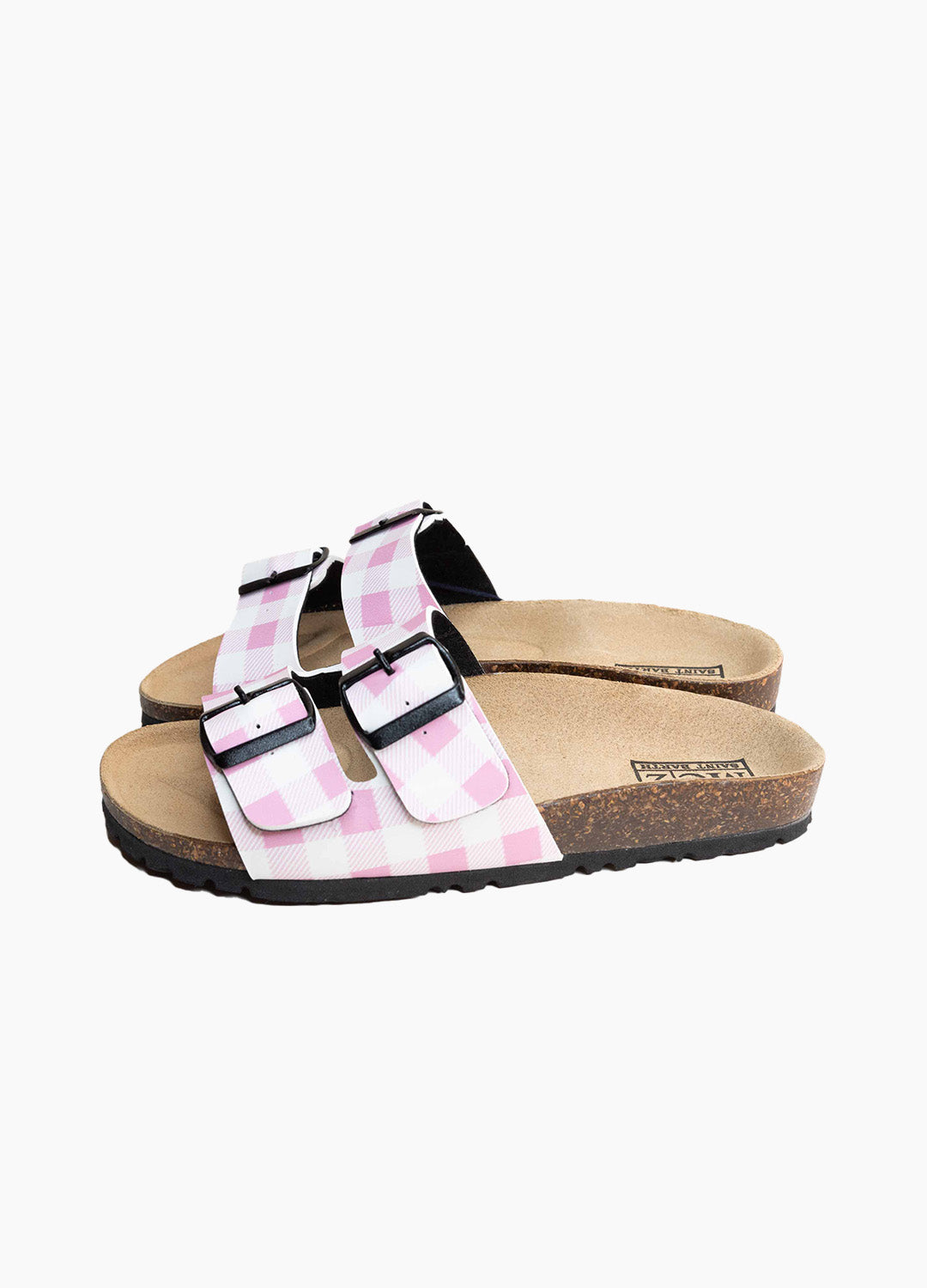 Cork sandals pink gingham print - MC2 Saint Barth