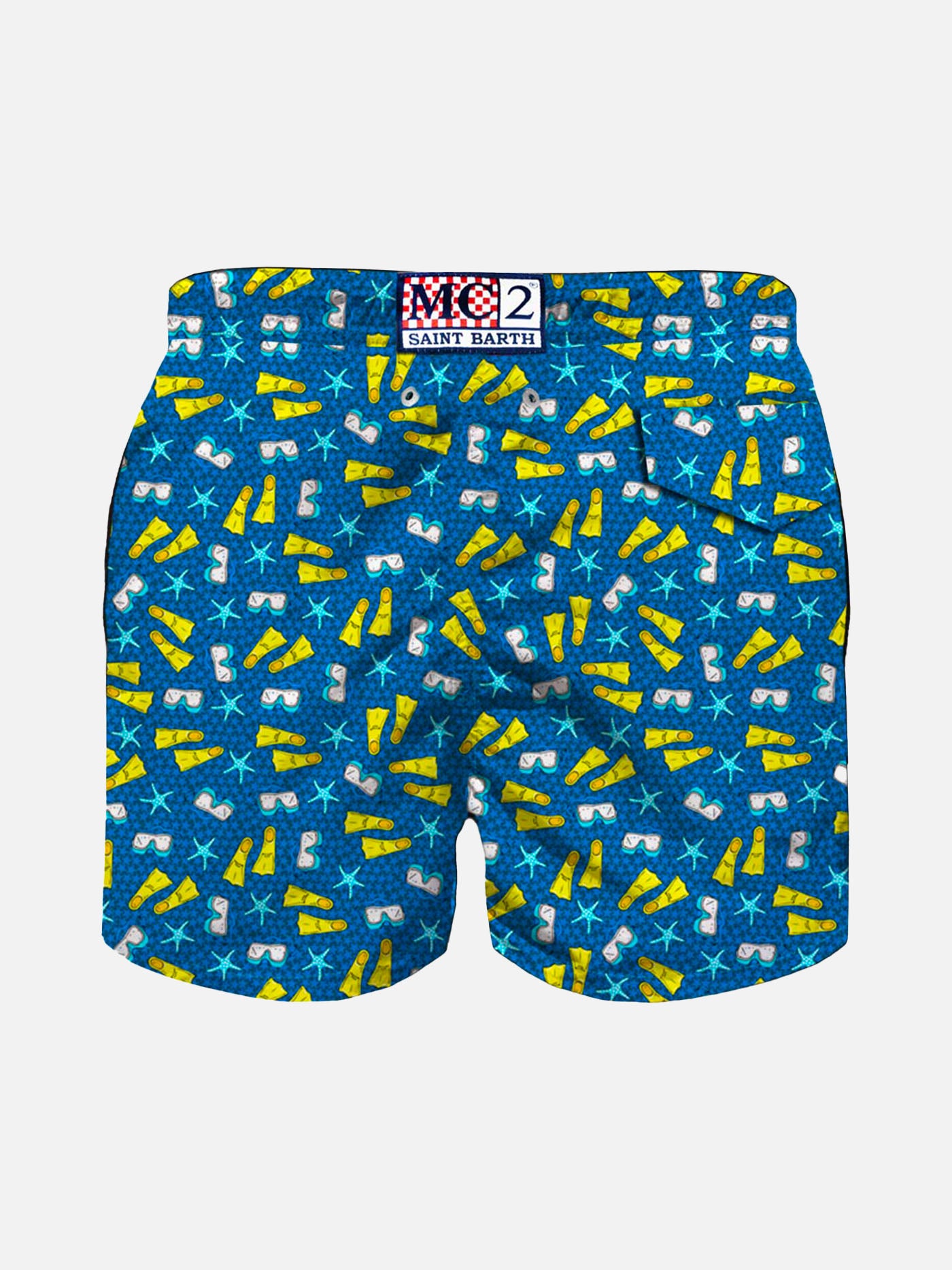 Snorkeling print light fabric boy swim shorts - MC2 Saint Barth
