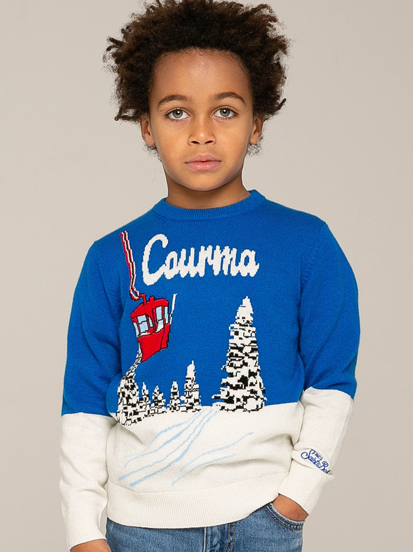 Boy sweater with Courmayeur jacquard - MC2 Saint Barth