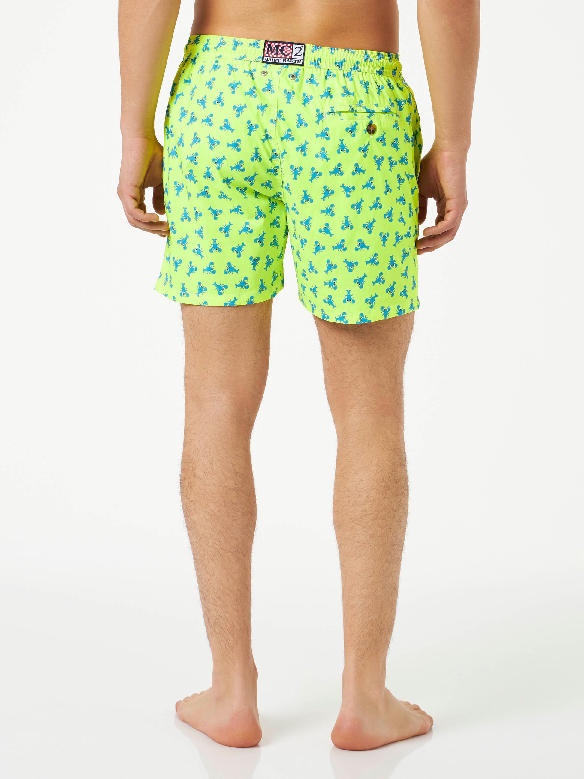 Man light fabric comfort swim shorts with lobster print - MC2 Saint Barth