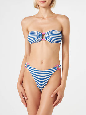 Bikini bandeau froissé pour femme 