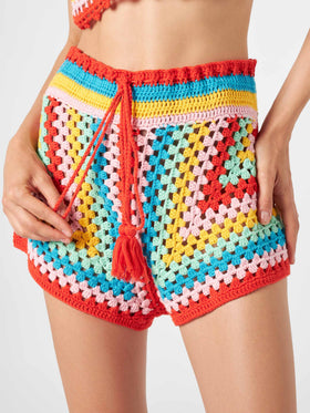 Multicolor crochet shorts - MC2 Saint Barth