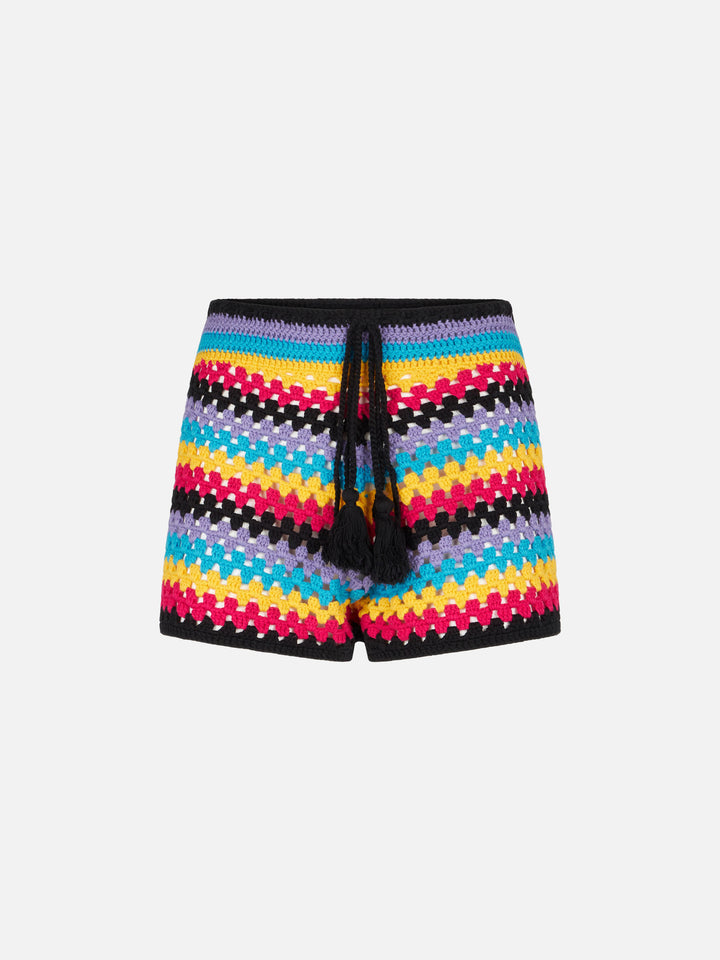 Multicolor crochet shorts - MC2 Saint Barth