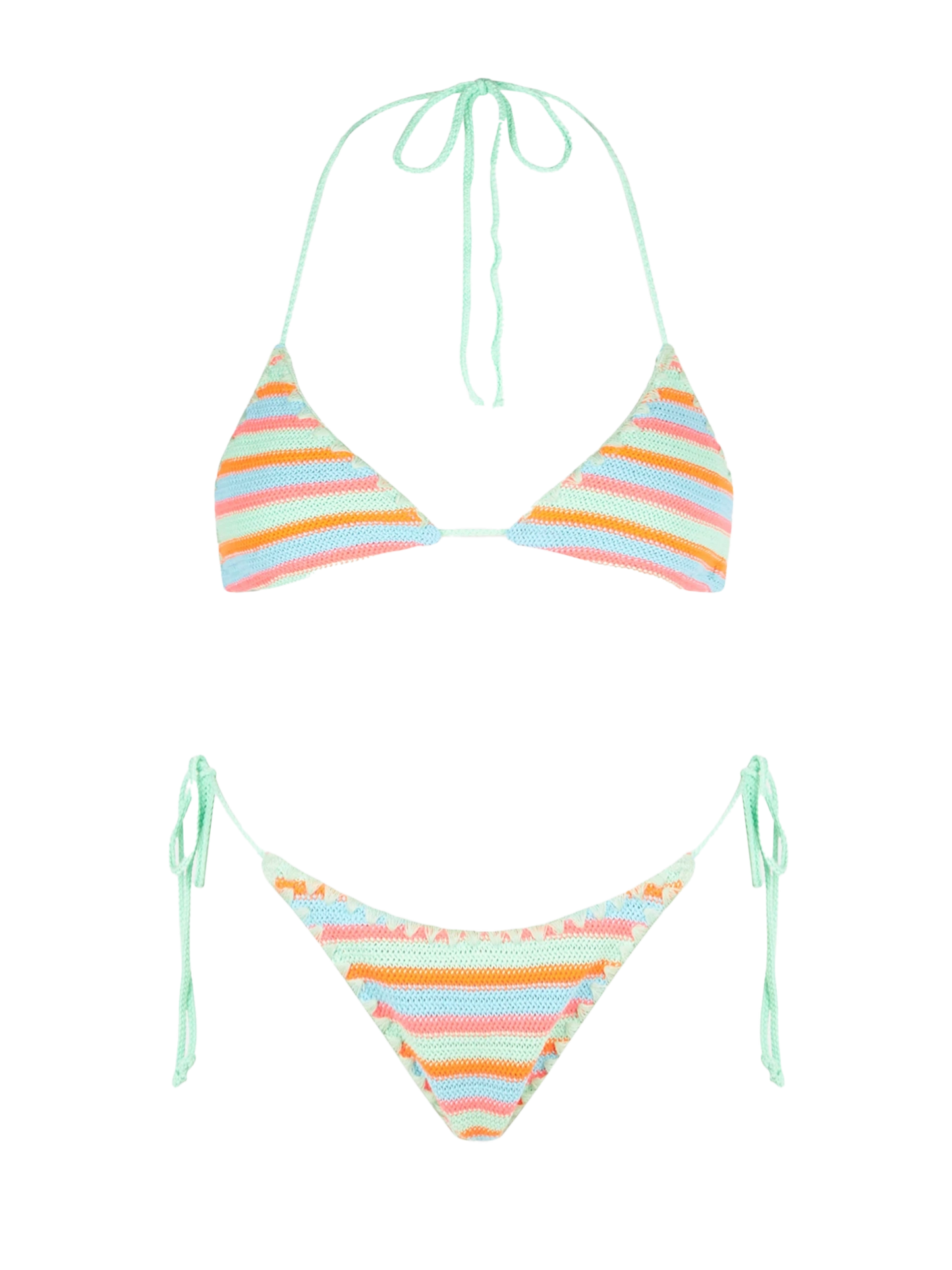 Woman striped crochet triangle bikini - MC2 Saint Barth